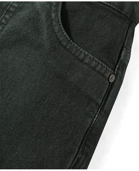 Pine Kids Woven Full Length Washed Denin Jeans - Dark Green