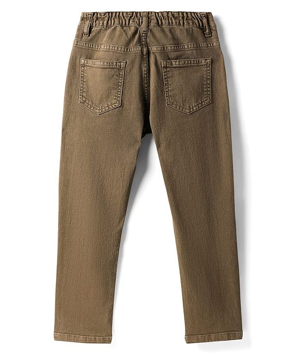 Pine Kids Woven Full Length Washed Denin Jeans - Dark Green