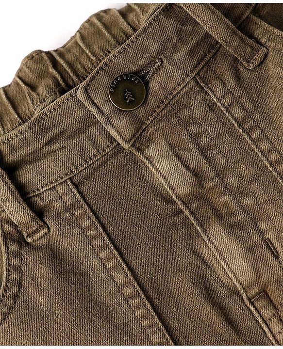 Pine Kids Woven Full Length Washed Denin Jeans - Dark Green