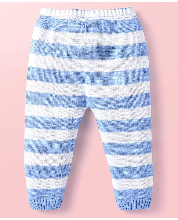 Babyhug Knit Full Sleeves Sweater Set With Stripes & Nautical Theme Design - Navy Blue