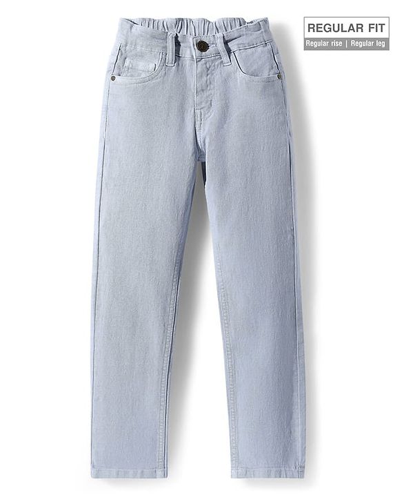 Pine Kids Denim Woven Full Length Washed Jeans - Light Blue