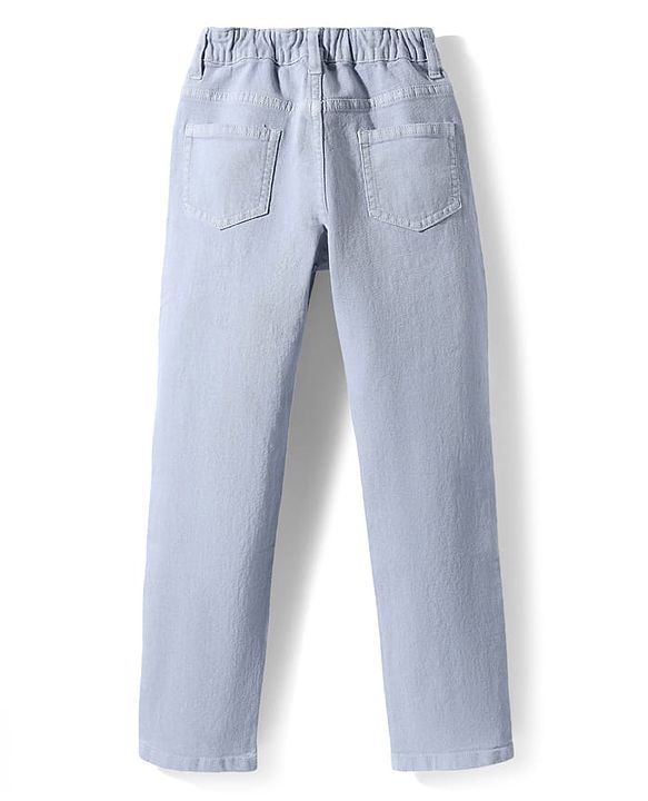 Pine Kids Denim Woven Full Length Washed Jeans - Light Blue