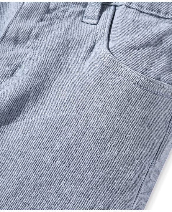 Pine Kids Denim Woven Full Length Washed Jeans - Light Blue