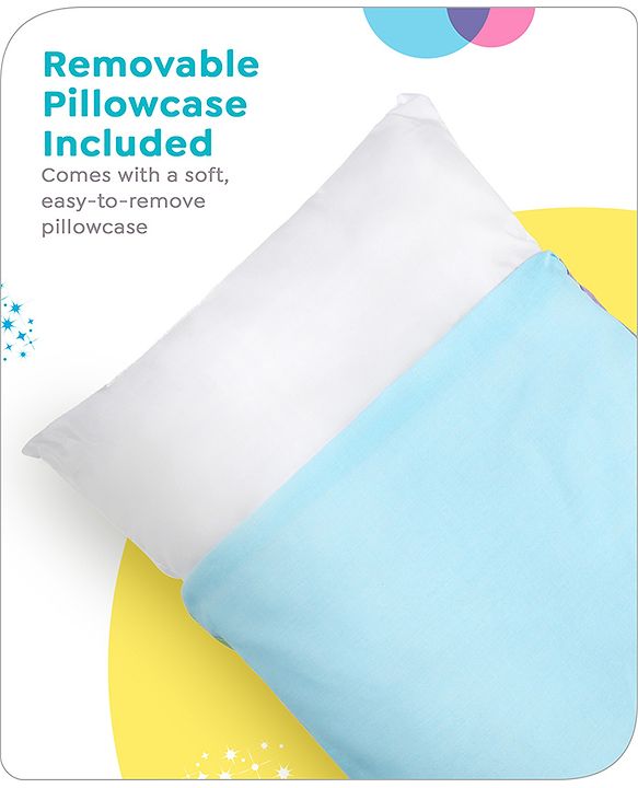 Babyhug Disney Cotton Rectangular Pillow With Smiley Mickey Face Print - Blue
