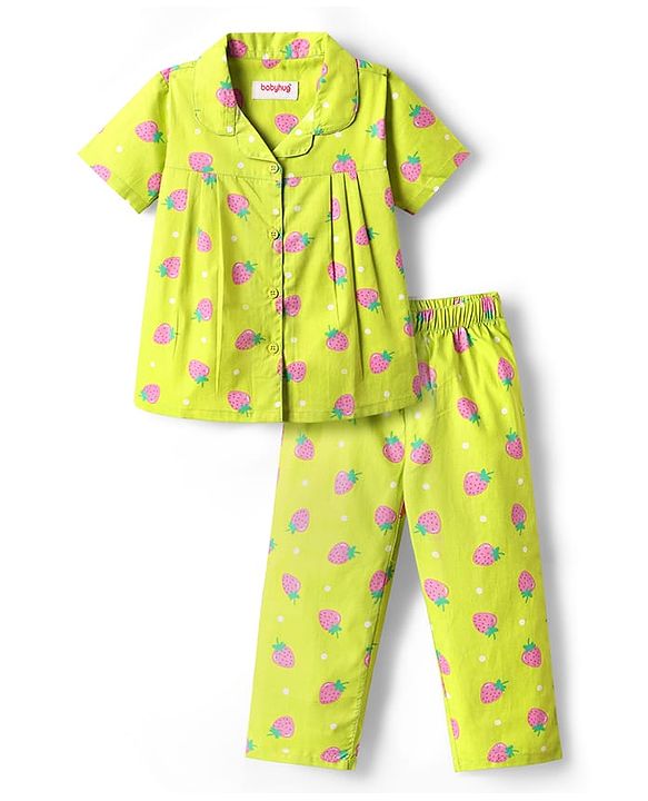 Babyhug Half Sleeves Frock Swimsuit Floral Print - Green