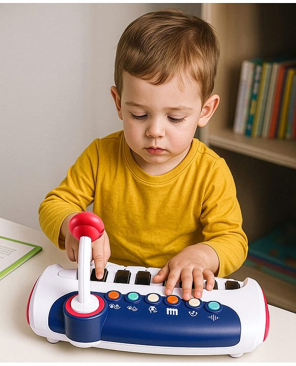 Babyhug Musical Piano with Microphone| Battery Operated|Teaching Mode| Record & Play Mode| Volume Control| Fun Lights|(Colour may vary)