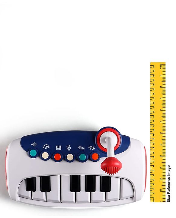 Babyhug Musical Piano with Microphone| Battery Operated|Teaching Mode| Record & Play Mode| Volume Control| Fun Lights|(Colour may vary)