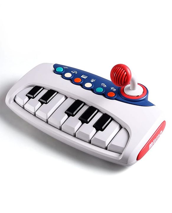 Babyhug Musical Piano with Microphone| Battery Operated|Teaching Mode| Record & Play Mode| Volume Control| Fun Lights|(Colour may vary)