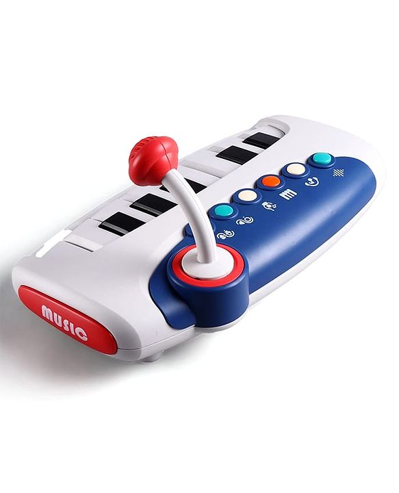 Babyhug Musical Piano with Microphone| Battery Operated|Teaching Mode| Record & Play Mode| Volume Control| Fun Lights|(Colour may vary)
