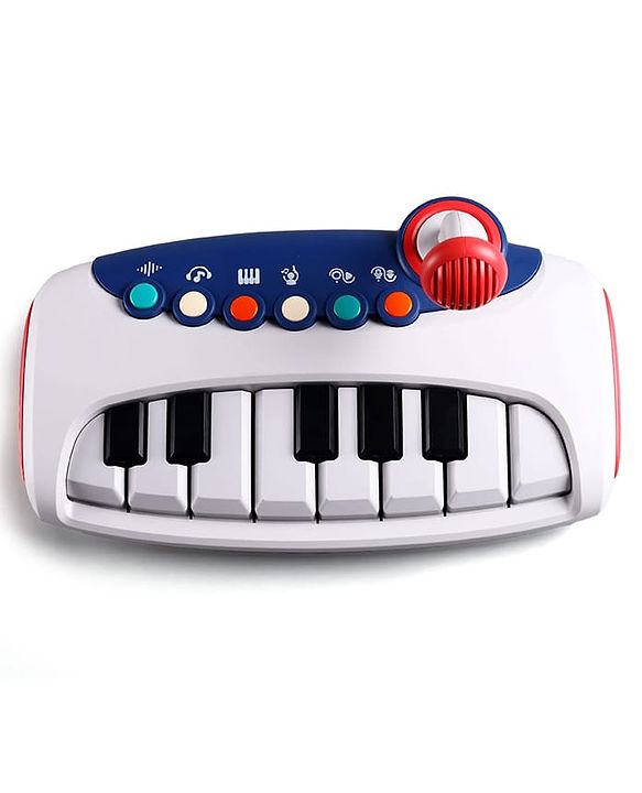 Babyhug Musical Piano with Microphone| Battery Operated|Teaching Mode| Record & Play Mode| Volume Control| Fun Lights|(Colour may vary)