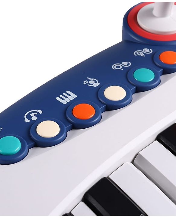 Babyhug Musical Piano with Microphone| Battery Operated|Teaching Mode| Record & Play Mode| Volume Control| Fun Lights|(Colour may vary)
