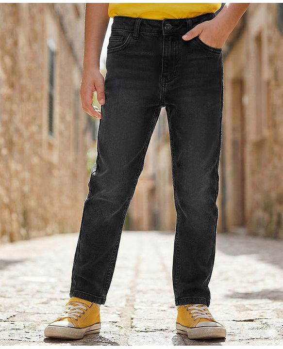 Pine Kids Denim Woven Full Length Washed Denim - Black