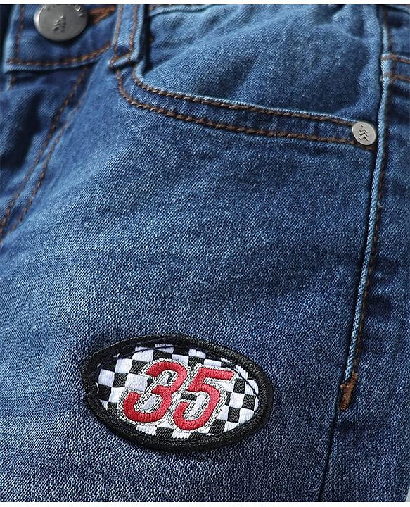 Pine Kids Denim Woven Full Length Jeans with Badge - Navy Blue