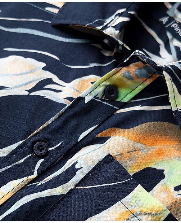 Pine Kids Viscose Woven Half Sleeves Abstract Printed Shirt - Multicolour