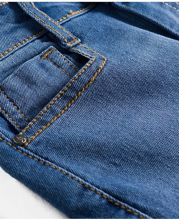 Pine Kids Denim Woven Full Length Washed Jeans - Blue