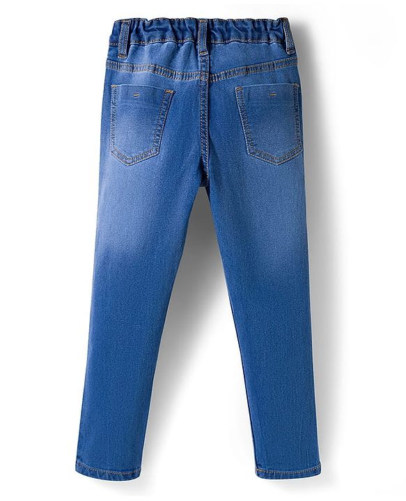Pine Kids Denim Woven Full Length Washed Jeans - Blue