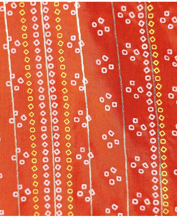 Babyhug Woven Full Sleeves Kurta Dhoti Set With Bandhani Print & Lace Detailing - Coral