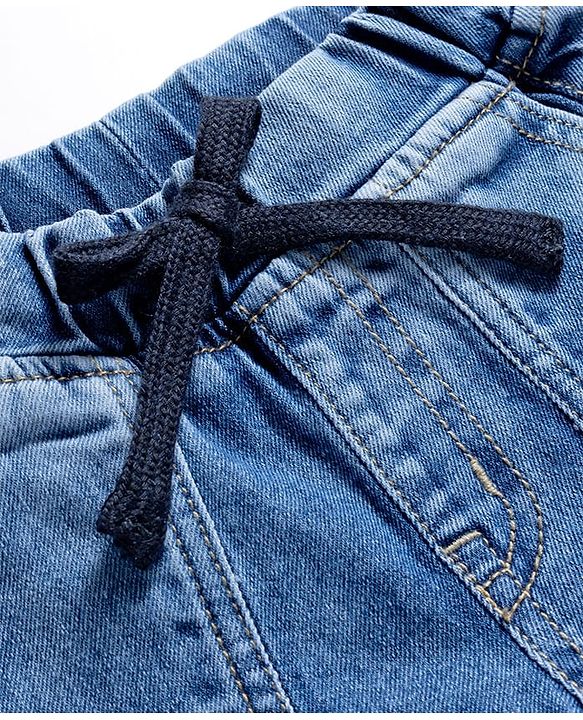 Pine Kids Denim Woven Full Length Washed Jeans - Light Blue