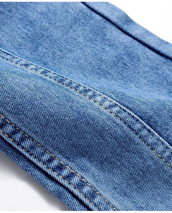 Pine Kids Denim Woven Full Length Washed Jeans - Light Blue