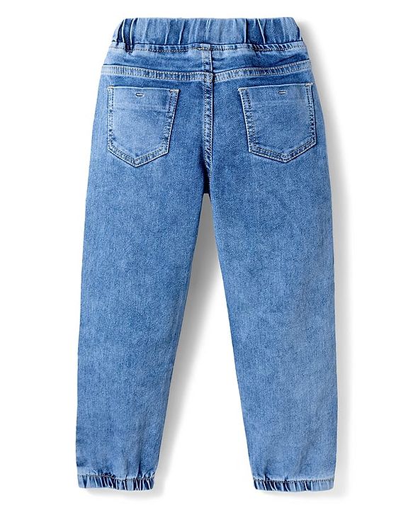 Pine Kids Denim Woven Full Length Washed Jeans - Light Blue