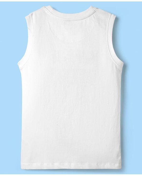 Pine Kids Viscose Woven Half Sleeves Abstract Printed Shirt With Sleeveless Tank T-Shirt With Text Print - Multicolour