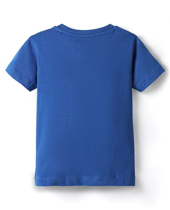 Babyhug Cotton Knit Half Sleeves T-Shirt With Dino Print - Navy Blue