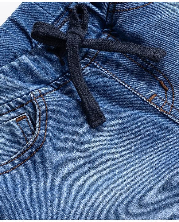 Pine Kids Denim Woven Full Length Washed Jeans - Blue