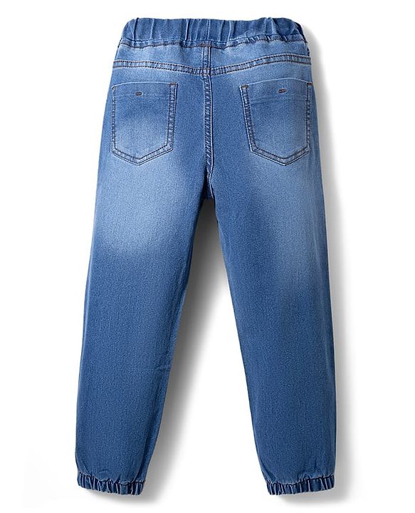 Pine Kids Denim Woven Full Length Washed Jeans - Blue
