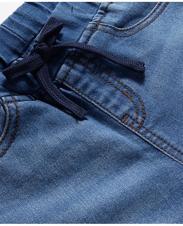 Pine Kids Denim Woven Full Length Washed Jeans - Blue