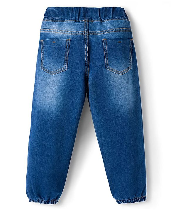 Pine Kids Denim Woven Full Length Washed Jeans - Blue