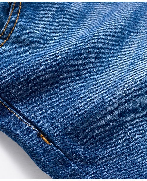 Pine Kids Denim Woven Full Length Washed Jeans - Blue