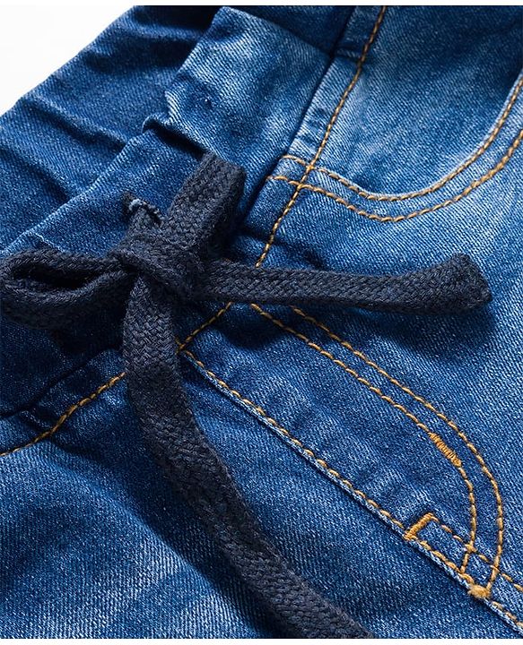Pine Kids Denim Woven Full Length Washed Jeans - Blue