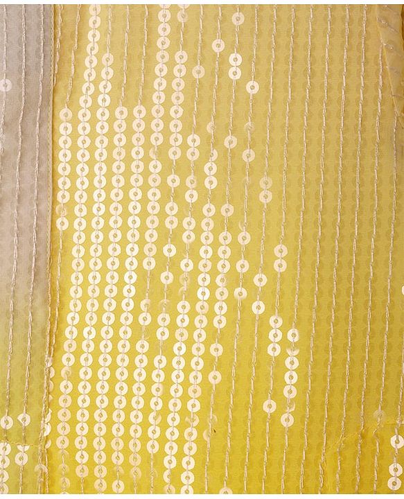 Babyhug Woven Full Sleeves Kurta & Pajama Set With Sequin Detailing - Yellow & White
