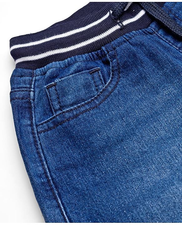 Pine Kids Denim Woven Full Length Washed Jeans - Navy Blue