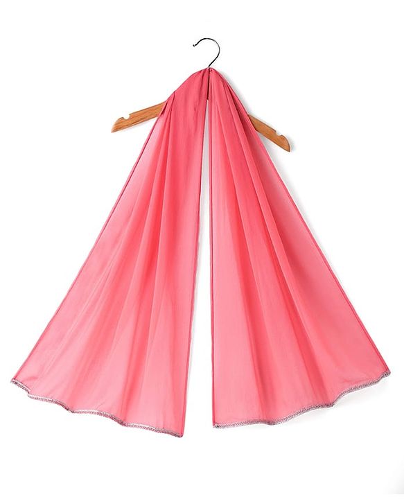 Babyhug Woven Half Sleeves Choli Lehenga Set & Dupatta With Floral Print & Lace Detailing - Pink