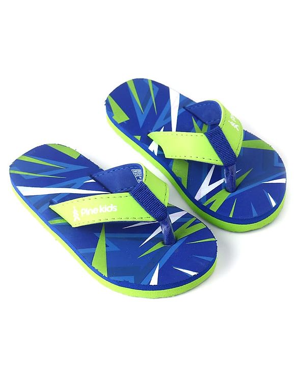 Pine Kids Printed Slip Ons Flip Flops - Blue