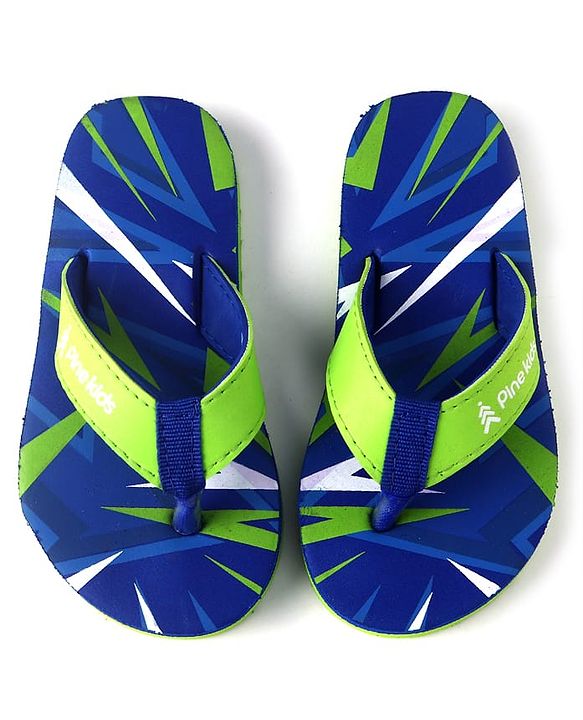 Pine Kids Printed Slip Ons Flip Flops - Blue