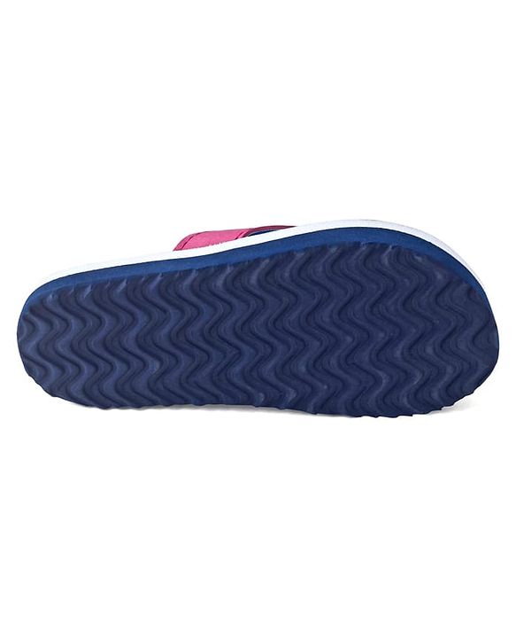Pine Kids Slip On Flip Flops with Floral Print - White Blue & Pink