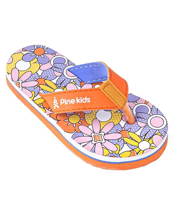 Pine Kids Slip On Flip Flops with Floral Print - Multicolor
