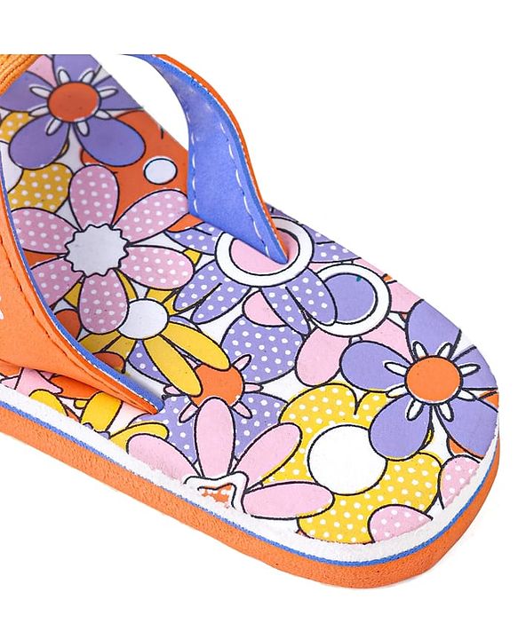 Pine Kids Slip On Flip Flops with Floral Print - Multicolor