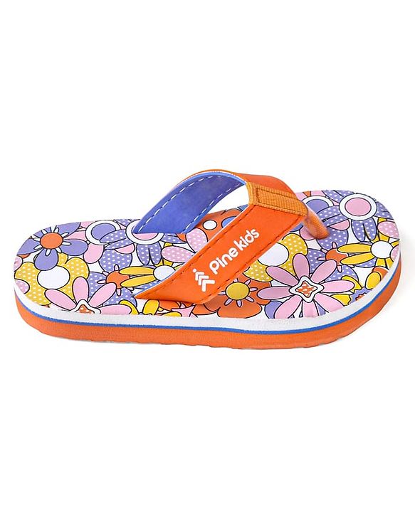 Pine Kids Slip On Flip Flops with Floral Print - Multicolor