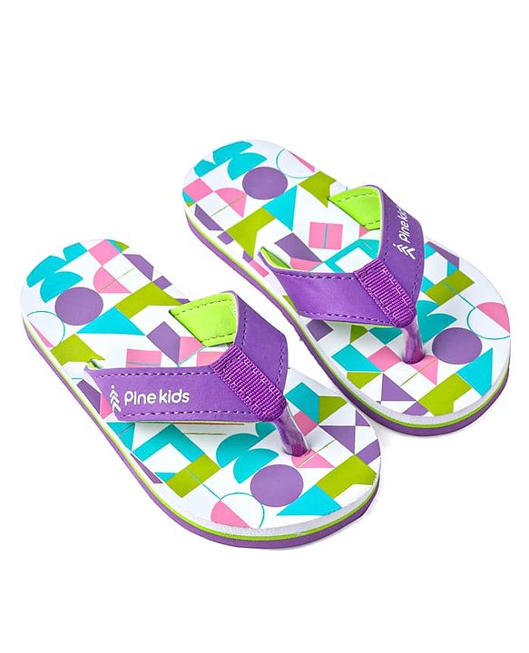 Pine Kids Slip On Flip Flops with Abstract Print - Multicolor