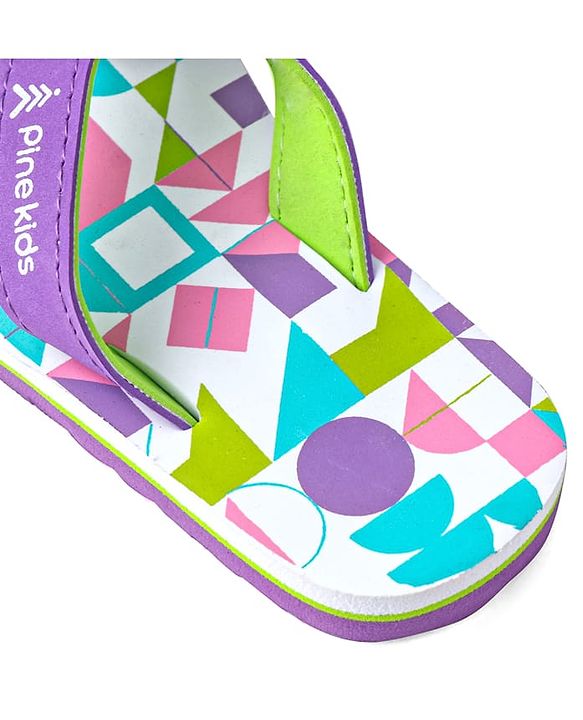 Pine Kids Slip On Flip Flops with Abstract Print - Multicolor