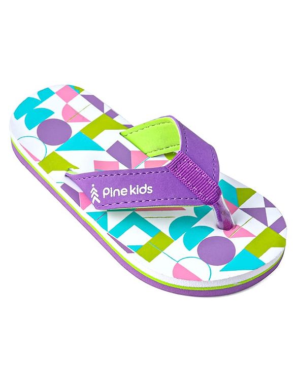 Pine Kids Slip On Flip Flops with Abstract Print - Multicolor