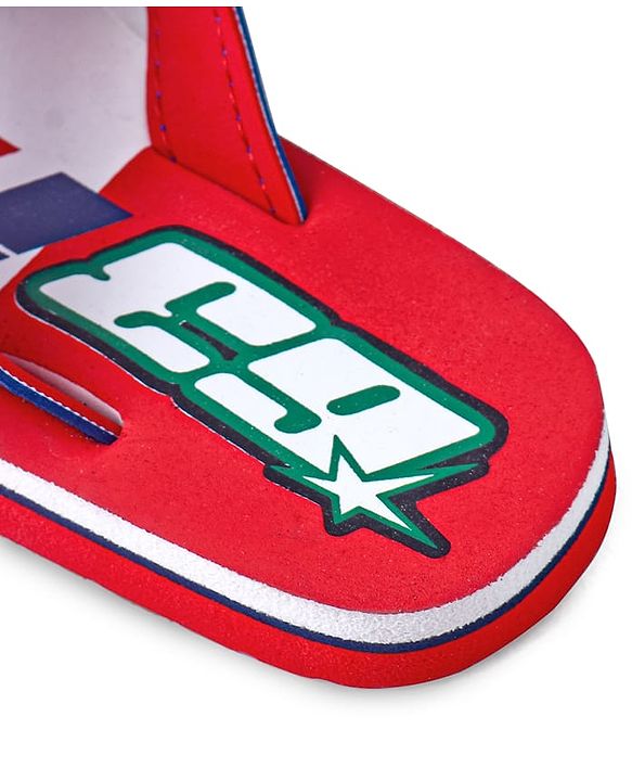 Pine Kids Slip On Flip Flops With Number Print - Red & Blue