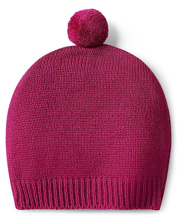 Babyhug Knitted Full Sleeves Pullover Sweater Set With Heart Design & Cap - Wine