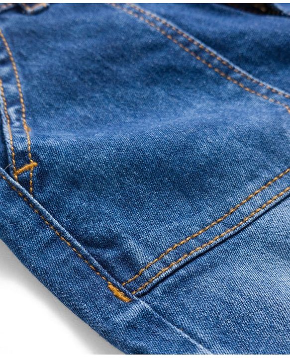 Pine Kids Denim Woven Full Length Washed Jeans with Pockets - Navy Blue