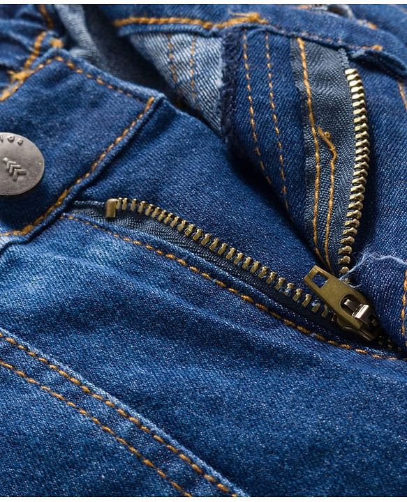 Pine Kids Denim Woven Full Length Washed Jeans with Pockets - Navy Blue