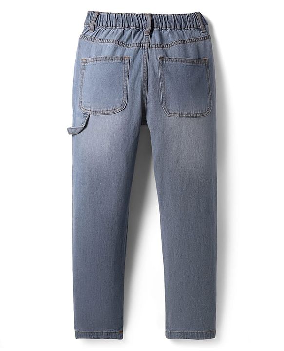 Pine Kids Denim Woven Full Length Washed Jeans - Light Blue