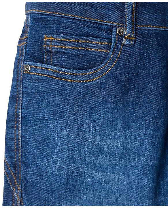 Pine Kids Denim Woven Full Length Washed Jeans - Navy Blue